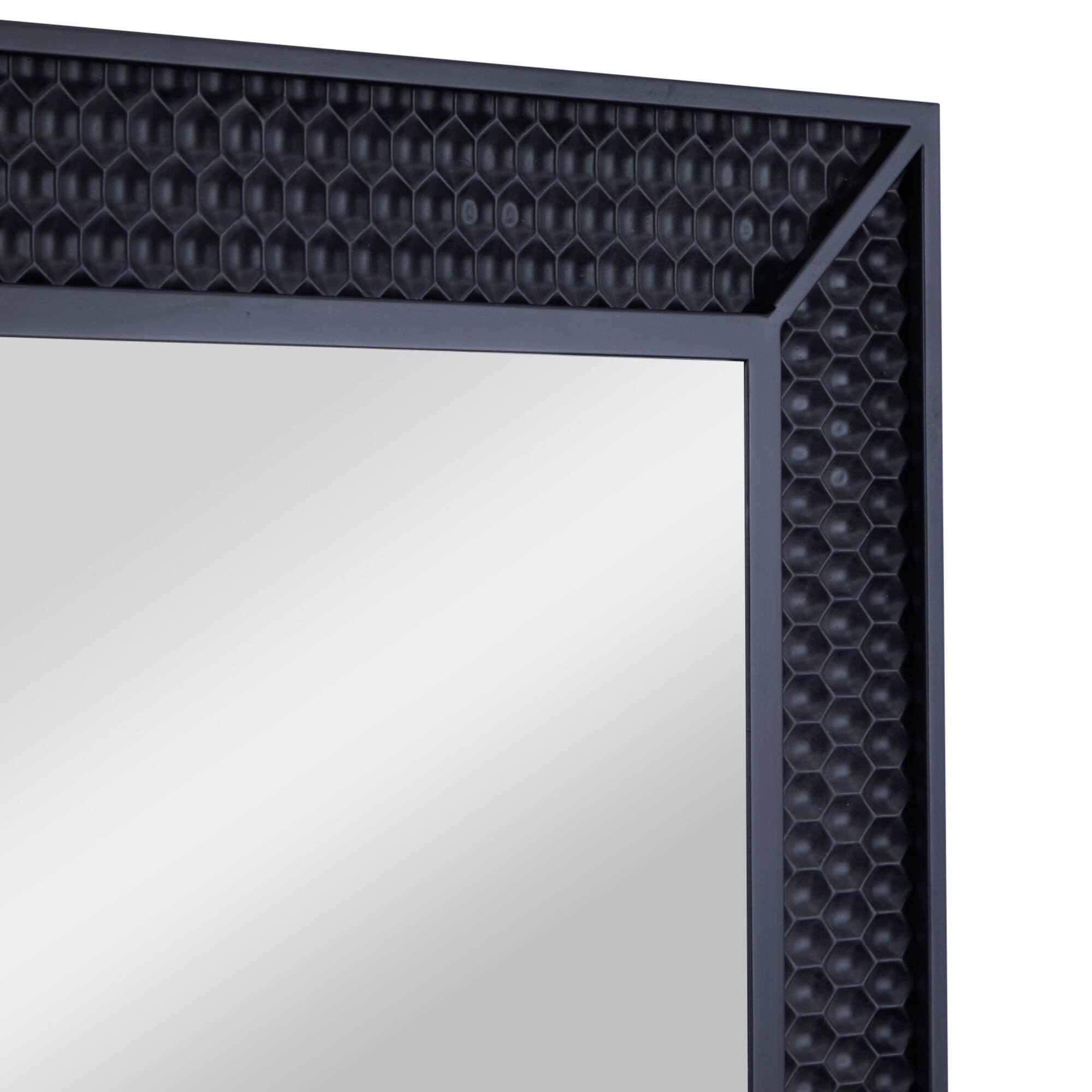 Set of 2" Black Wood Contemporary Console Table with Mirror, 31" x 31" x 16"